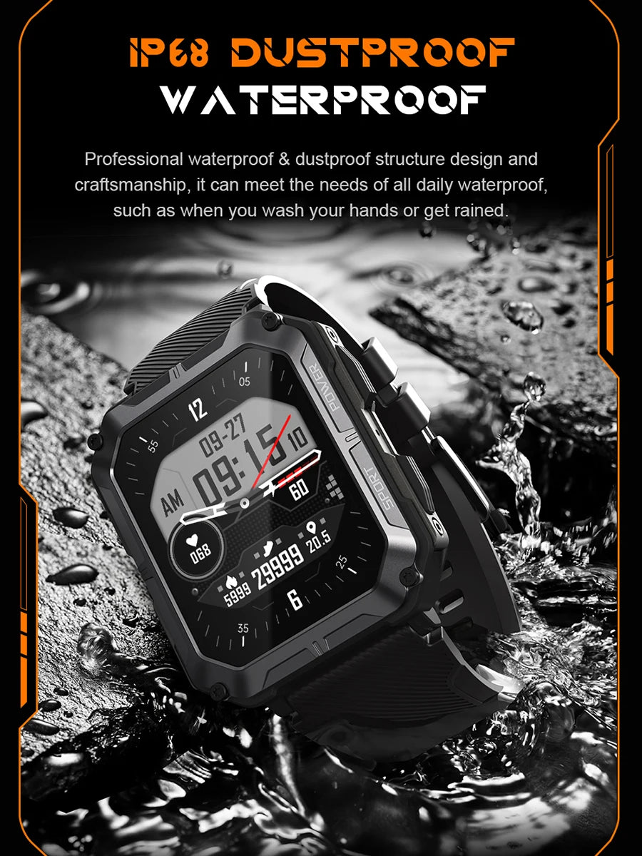 LEMFO C20Pro Smart Watch Men Sport Smartwatch IP68 Waterproof Bluetooth Call 35 Days Standby 123 Sport Modes 1.83 Inch HD Screen