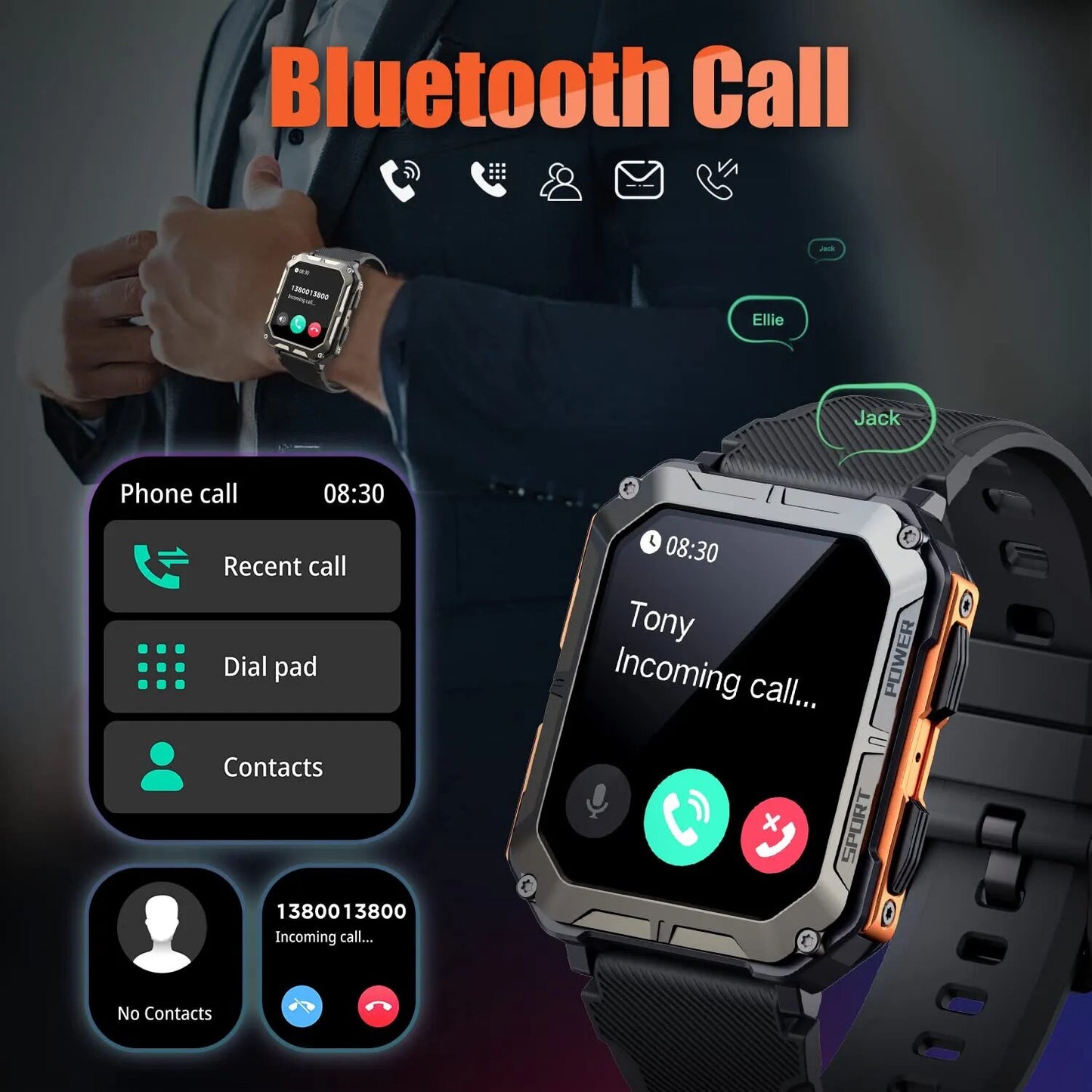 Smart watch for men Military Grade